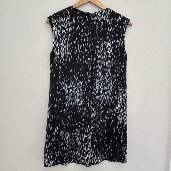 theory silk go go mini shift cocktail dress black abstract print size 2 XS - Picture 6 of 6